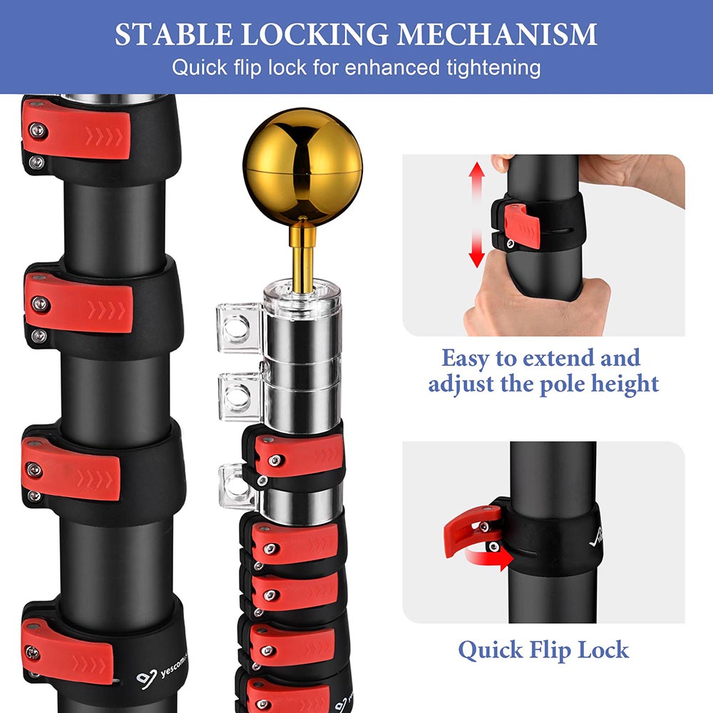 Yescom EZ GO Telescopic Flagpole with Tire Mount Image