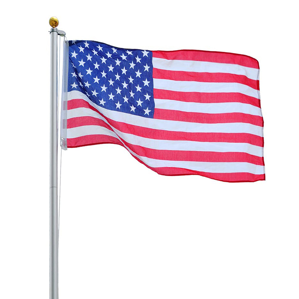 Yescom American Aluminum Sectional Flag Pole Set 30', Silver Image