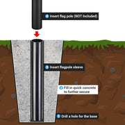 Yescom 3in. Flag Pole Sleeve for 30ft Bravery Plus 10Gauge Poles Image