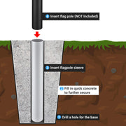 Yescom Sectional In-ground Flagpoles Sleeve for 20', 25', 30' Image