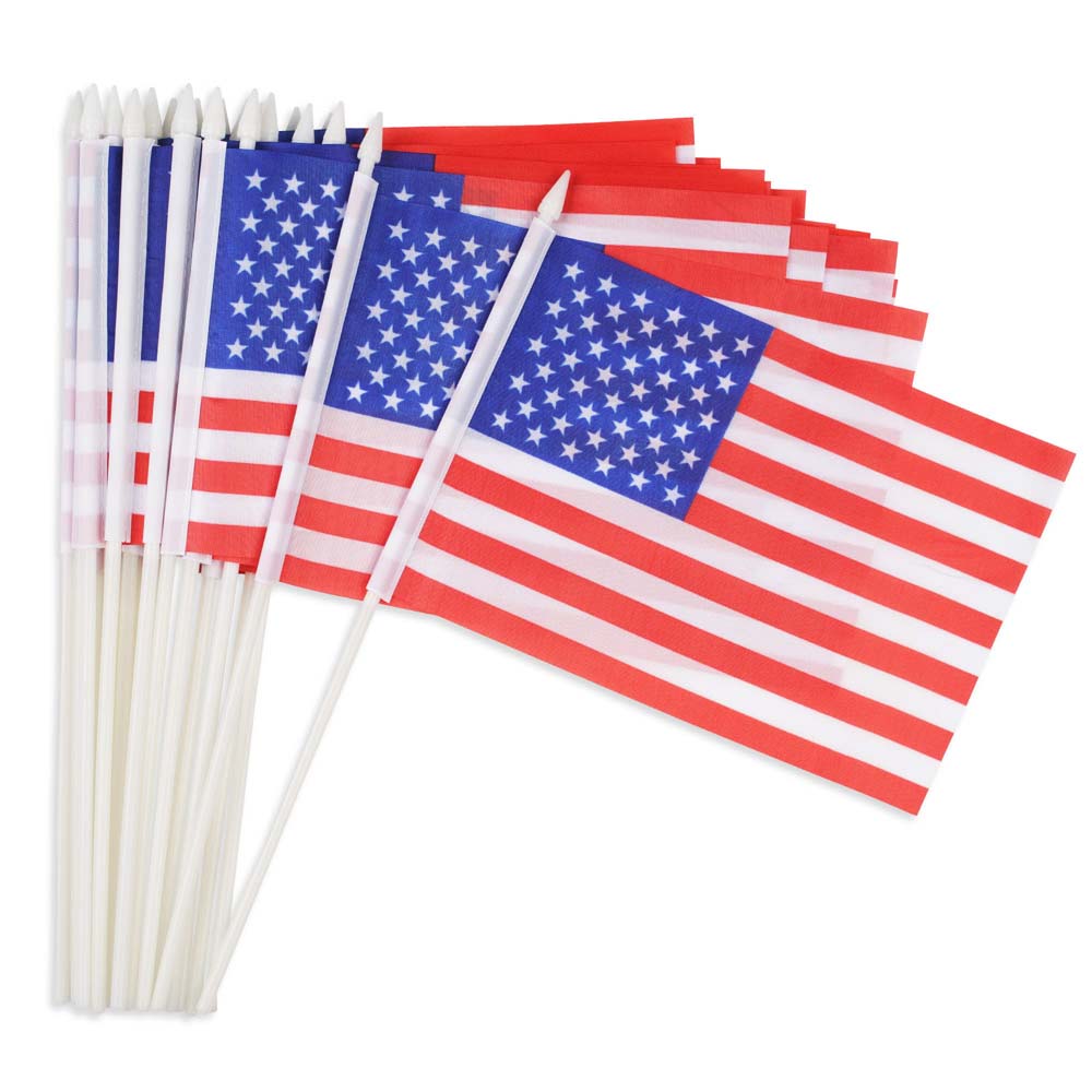 Yescom Small American Flag on Stick 8"x5"(12ct or 24ct Options), 24ct/pack Image