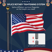 Yescom Bravery 13Gauge Aluminum Flagpole (20', 25', 30' Options) Image