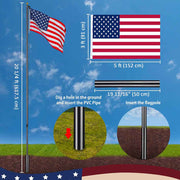 Yescom Bravery 13Gauge Aluminum Flagpole (20', 25', 30' Options) Image
