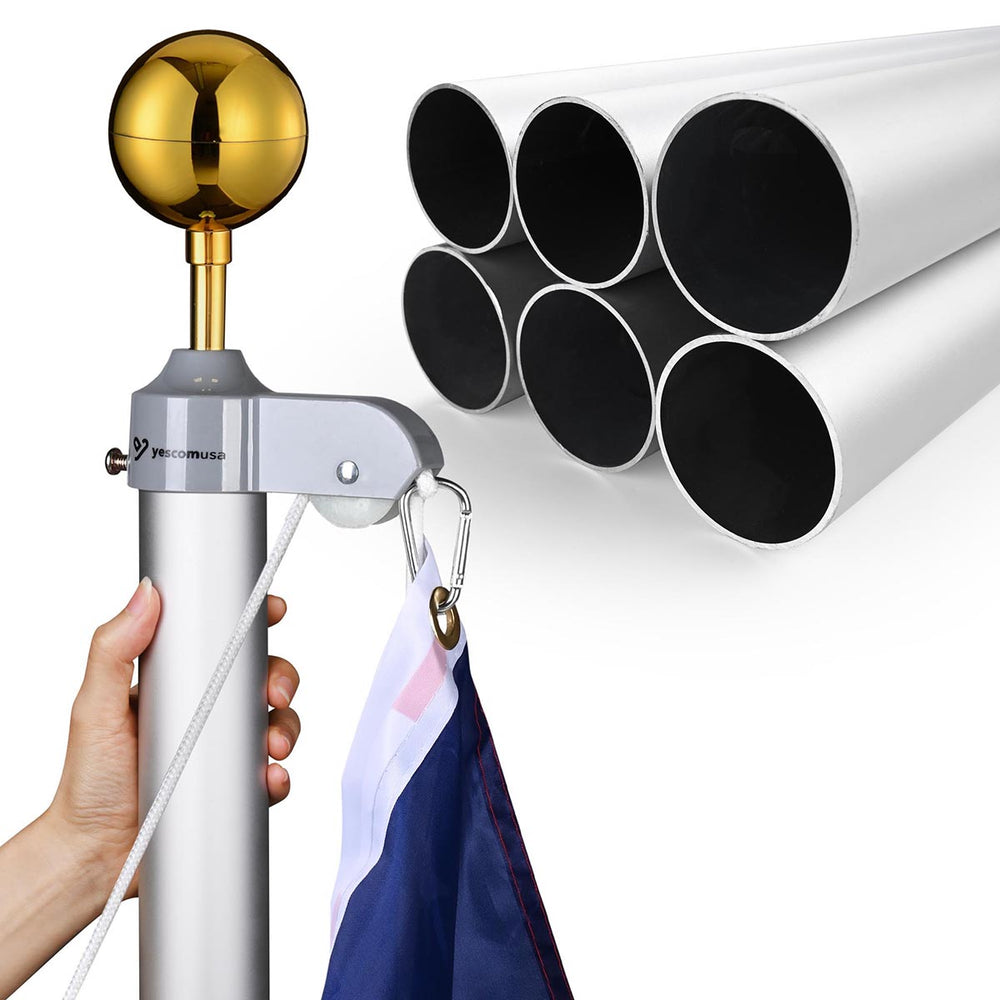 Yescom Bravery 13Gauge Aluminum Flagpole (20', 25', 30' Options) Image