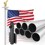 Yescom Bravery MEGA Flagpole with Dock Mount, Light & Regal Eagle Topper, 25ft 13Gauge Image