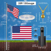 Yescom Bravery MEGA Flagpole with Dock Mount, Light & Regal Eagle Topper Image