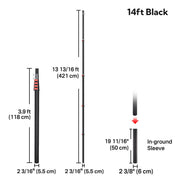 Yescom Telescoping Antenna Mast for Starlink Gen3 to V5, RV, 14ft Black Image