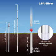 Yescom Telescoping Antenna Mast for Starlink Gen3 to V5, RV, 14ft Silver Image