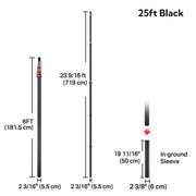 Yescom Telescoping Antenna Mast for Starlink Gen3 to V5, RV, 25ft Black Image