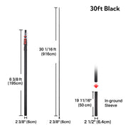 Yescom Telescoping Antenna Mast for Starlink Gen3 to V5, RV, 30ft Black Image