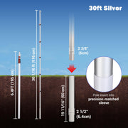 Yescom Telescoping Antenna Mast for Starlink Gen3 to V5, RV, 30ft Silver Image