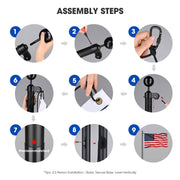 Yescom Bravery Plus 10Gauge All-Aluminum Flagpole Kit 30ft Image