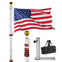 Yescom 20ft. Telescopic Flagpole with Tire Mount, Silver Image