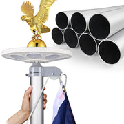 Yescom Bravery Flag Pole with Light & Regal Eagle 13Gauge(20ft,25ft,30ft Options) Image