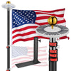 Yescom Aluminum Telescoping Flagpole with Stand & Light