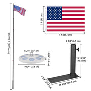 Yescom Aluminum Telescoping Flagpole with Stand & Light, 30ft Black Image