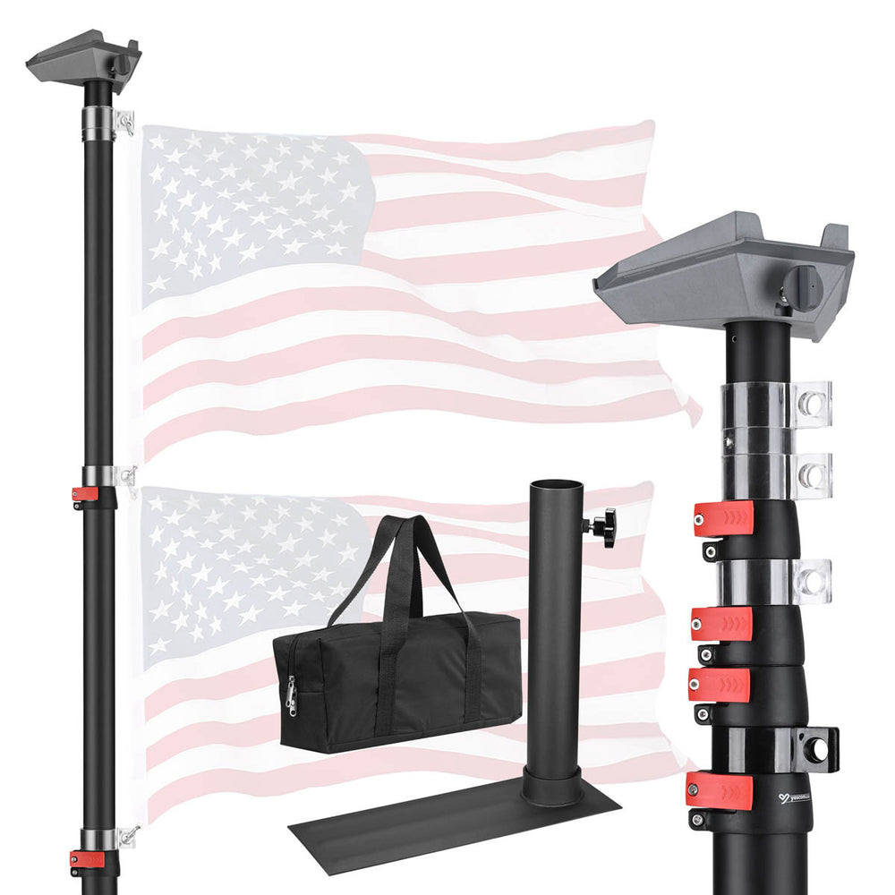 Yescom Starlink Mini Pole Mount D2.75" with Tire Mount(14'-30' Options), 25ft Black Image