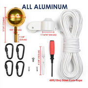 Yescom Flagpole Truck Top Pulley Cleat Ropes Kit, Aluminum Gold Ball Image