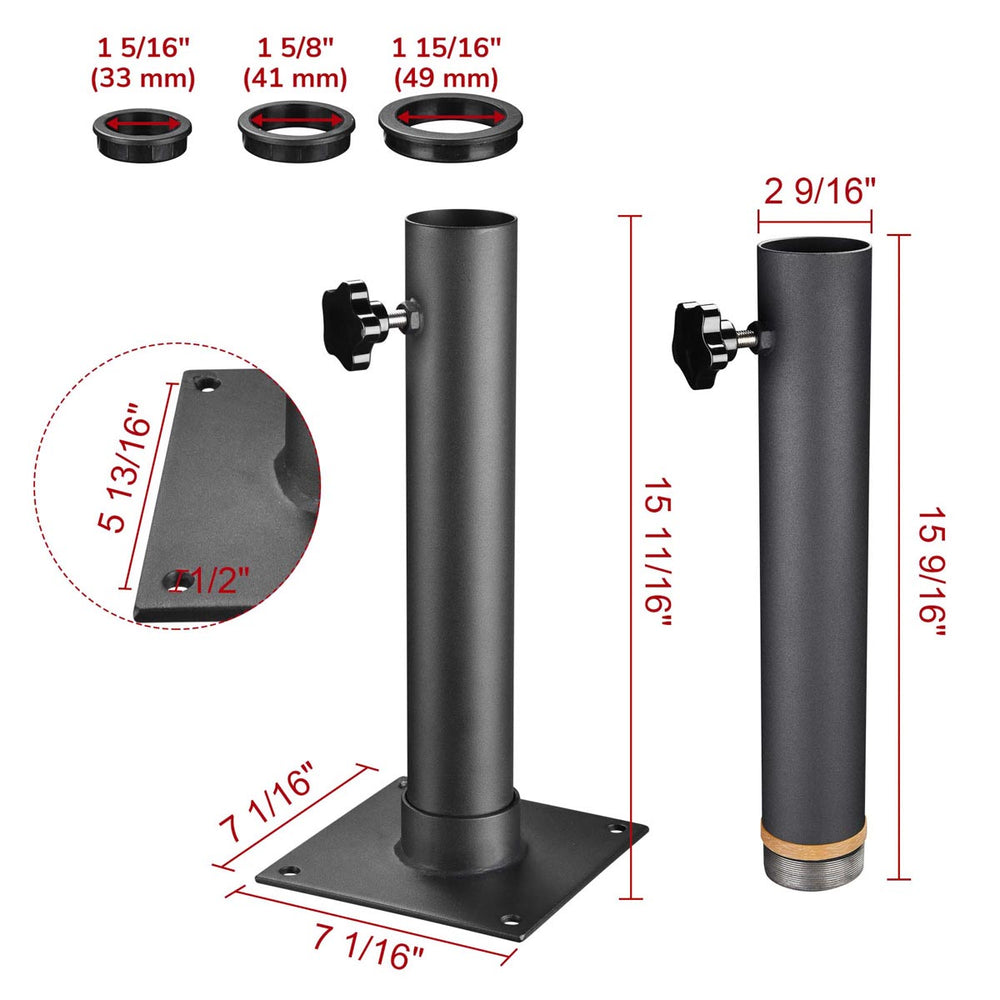 Yescom Telescopic FlagPole Deck Mount 16" x 2 3/8" Image