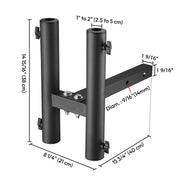 Yescom Hitch Mount Dual Flag Pole Holder for 1 9/16" Receiver(1"-2" Poles) Image