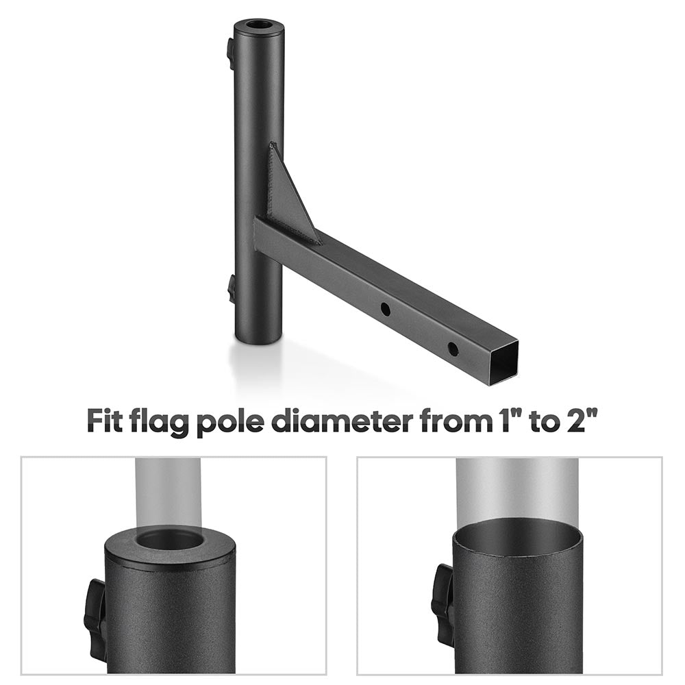 Yescom Hitch Mount Flag Pole Holder for 2" Receiver(1"-2" Poles) Image
