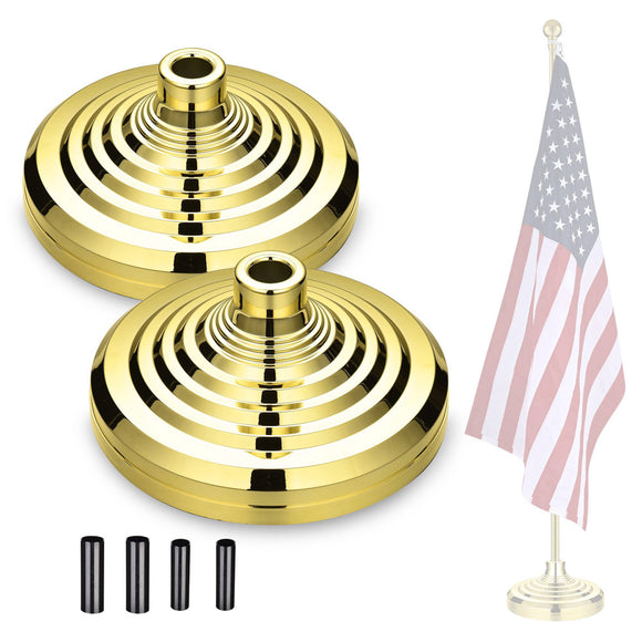 Yescom Flagpole Stand Indoor for House Gold 2ct/pack Image