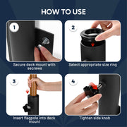 Yescom Vertical Flagpole Dock Mount Holder D1" to 2 3/8" Image