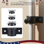 Yescom Vertical Flagpole Dock Mount Holder D1" to 2 3/8" Image