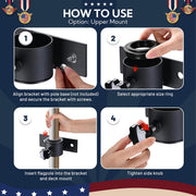 Yescom Vertical Flagpole Dock Mount Holder D1" to 2 3/8" Image