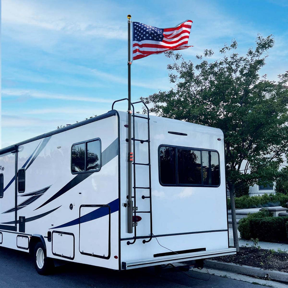 Yescom RV Ladder Mounted Flagpole Holder for 1" to 2 3/8" Pole Image