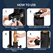 Yescom RV Ladder Mounted Flagpole Holder for 1" to 2 3/8" Pole Image