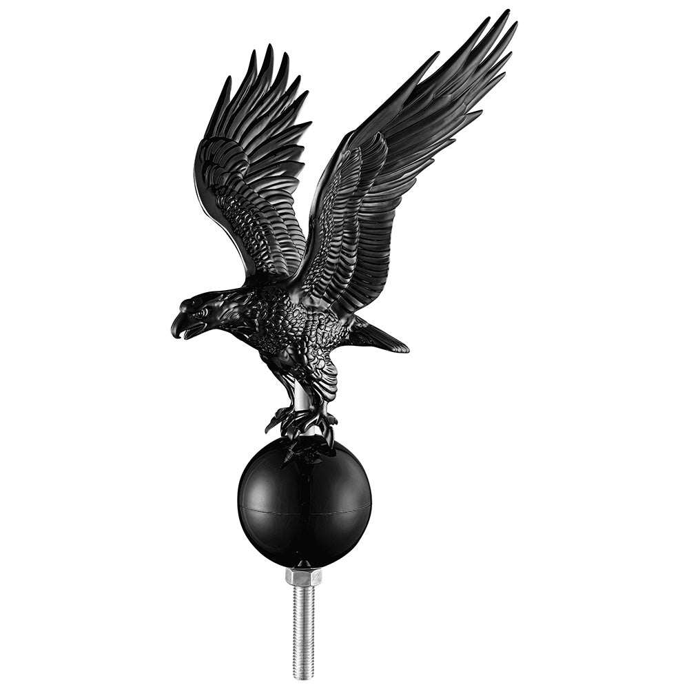 Yescom Eagle Flag Pole Topper and Ball, Black Image