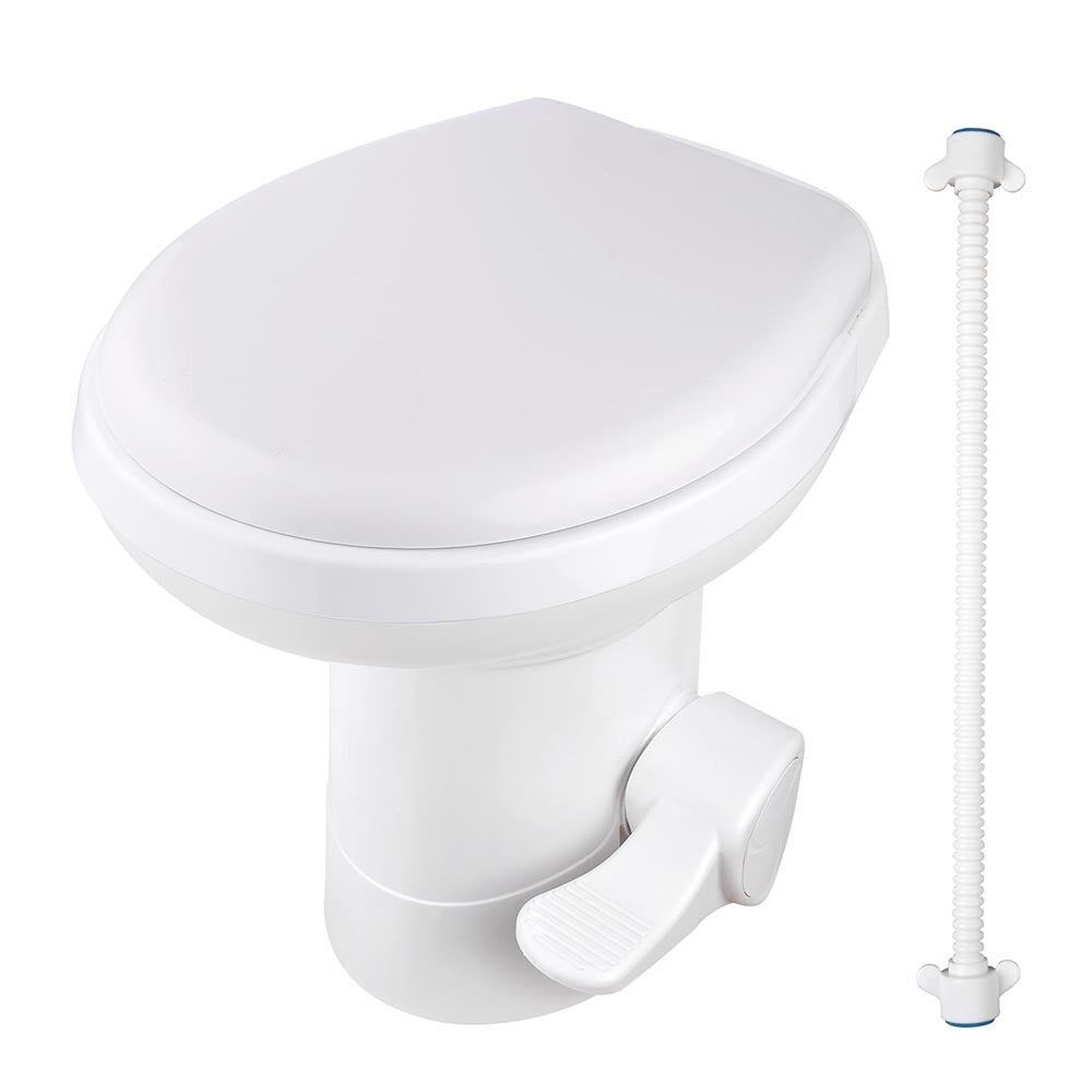 Yescom Foot Flush RV Gravity Flush Toilet High Profile HDPE Travel Image