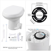 Yescom 15" Seat Height RV Toilet with Handheld Bidet Sprayer Image