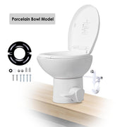 Yescom 15" Seat Height RV Toilet with Handheld Bidet Sprayer, Porcelain Enamel Bowl Image