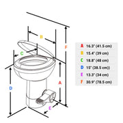 Yescom 15" Seat Height RV Toilet with Handheld Bidet Sprayer Image