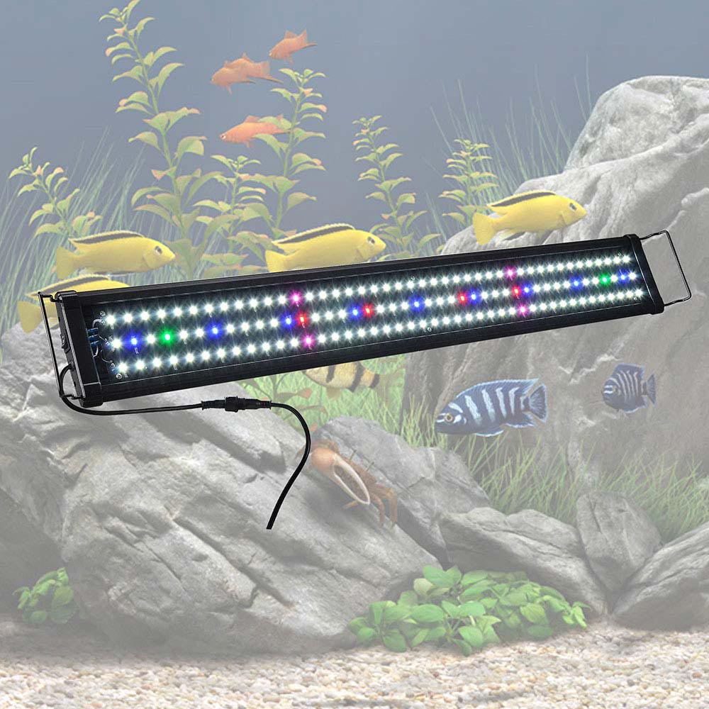 AquaBasik Full Spectrum LED Aquarium Fish Tank Lighting 30-41in 129