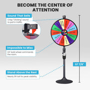Yescom 24" 14 Slot Floor Stand Color Clicker Dry Erase Prize Wheel Image