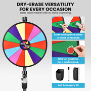 Yescom 24" 14 Slot Floor Stand Color Clicker Dry Erase Prize Wheel Image