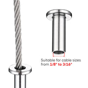 Yescom T316 Cable Railing Grommets for Level & Stair Posts 1/8