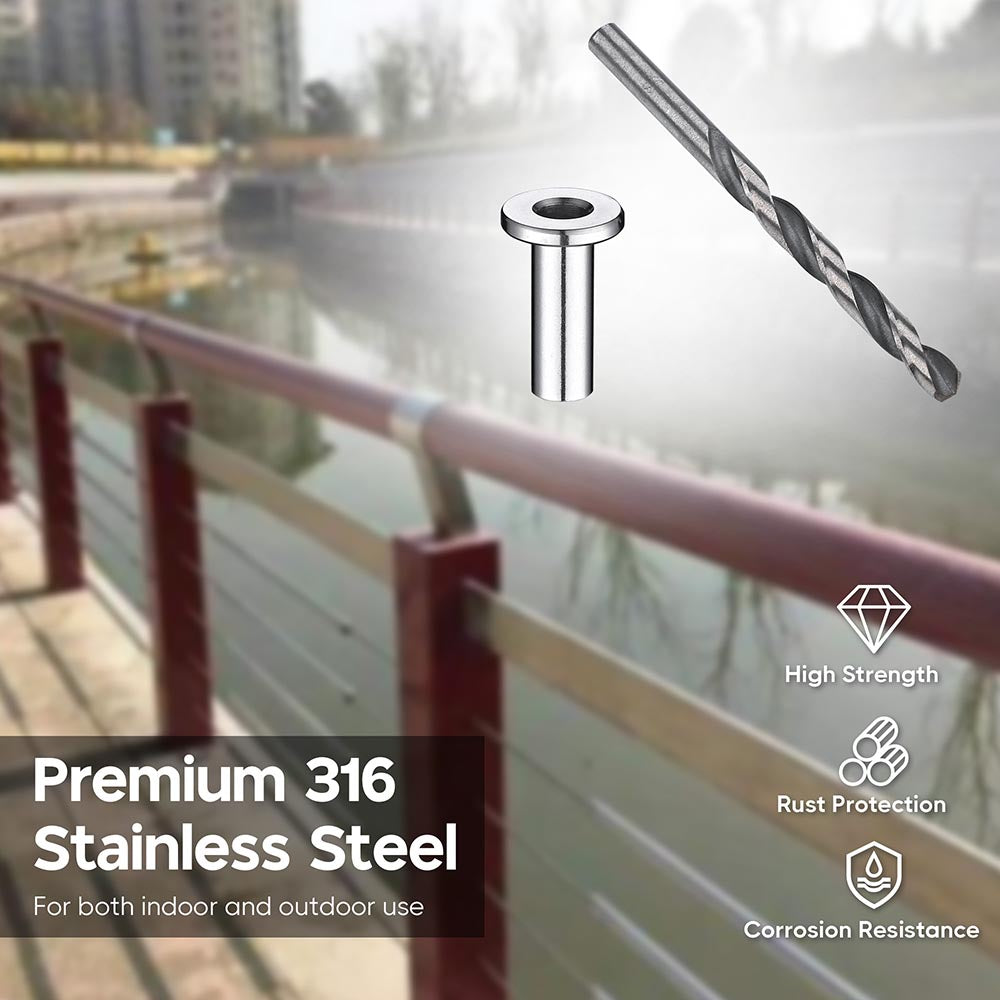 Yescom 50pcs Cable Protector Sleeves Grommets 316 Stainless Steel Image
