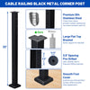 Yescom 36in T304 Stainless Steel Cable Railing Corner Post (2x2, 16G)