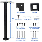 Yescom 36in T304 Stainless Steel Cable Railing Corner Post (2x2, 16G) Image