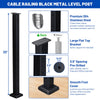 Yescom 36in T304 Stainless Steel Cable Railing Level Post (2x2, 16G)