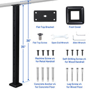Yescom 36in T304 Stainless Steel Cable Railing Level Post (2x2, 16G) Image