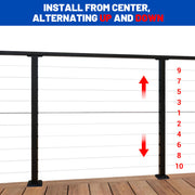 Yescom 36in T304 Stainless Steel Cable Railing Level Post (2x2, 16G) Image
