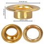 Yescom 1/4" 3/8" 1/2" #0 #2 #4 Grommet & Washer Brass/ Nickel, Brass, 1000x 3/8" #2 Image