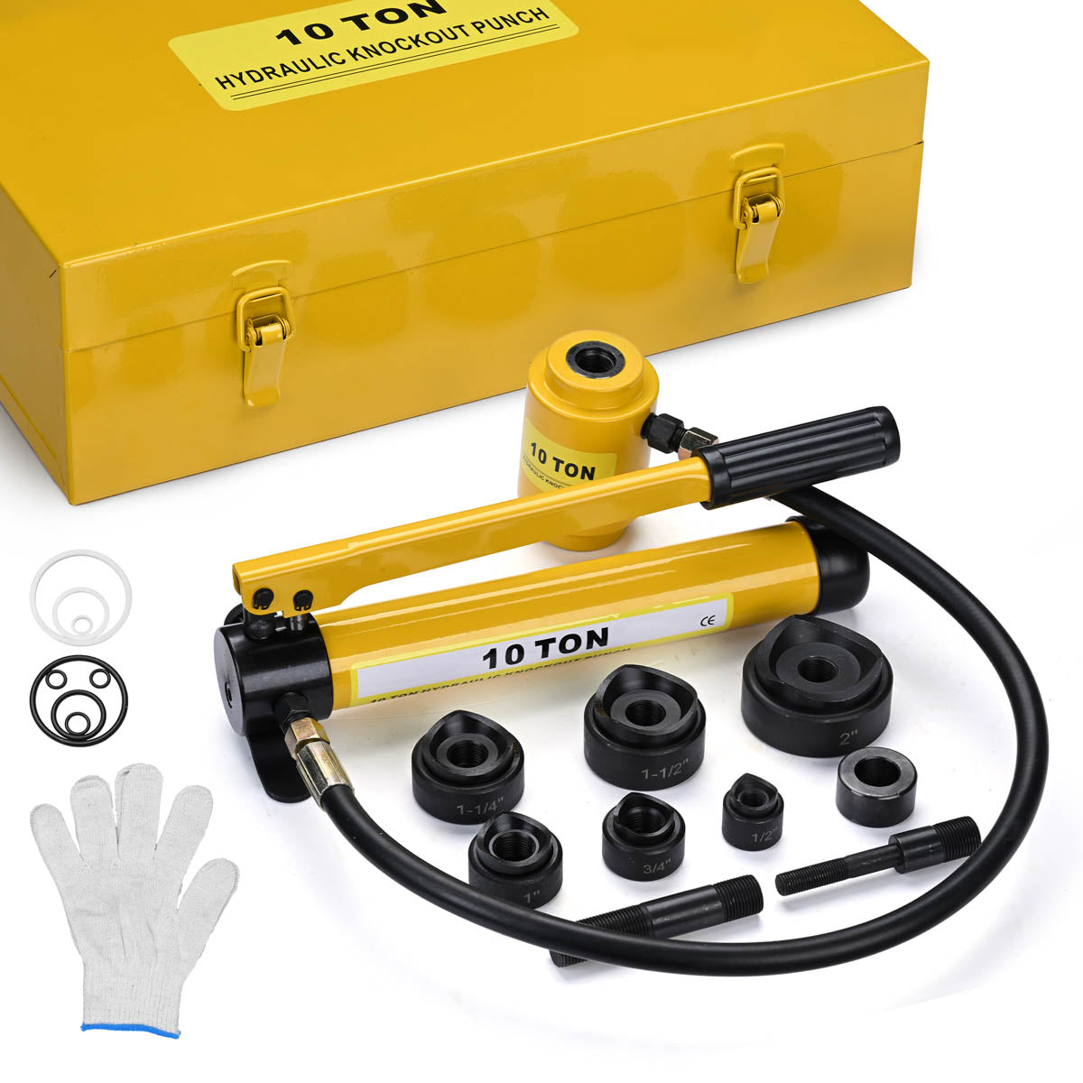 Heavy Duty Hole Punch Tool Set – 16-Piece Manual Metal Punch Kit With Chrome Vanadium Steel