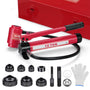 Yescom 10 Ton Hydraulic Punch Press w/ 6 Piece Tool Kit Red Image