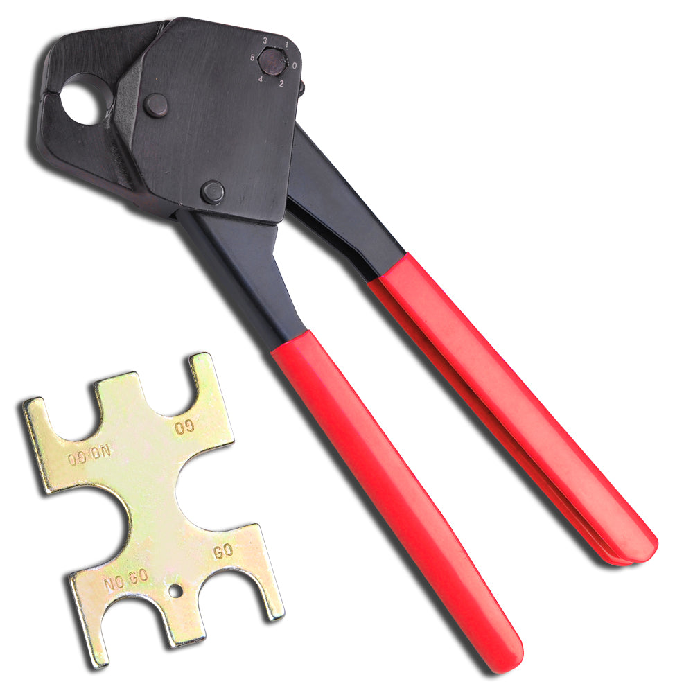 Yescom 1/2" Copper Pex Crimp Tool Ring Crimper w/ Gauge, Red Image